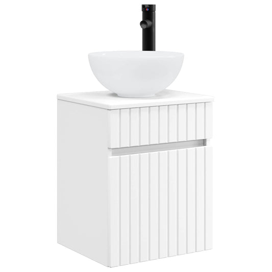 vidaXL Επιτοίχιος νιπτήρας βανίλιας Λευκό 39 x 41 x 64,5 εκ.