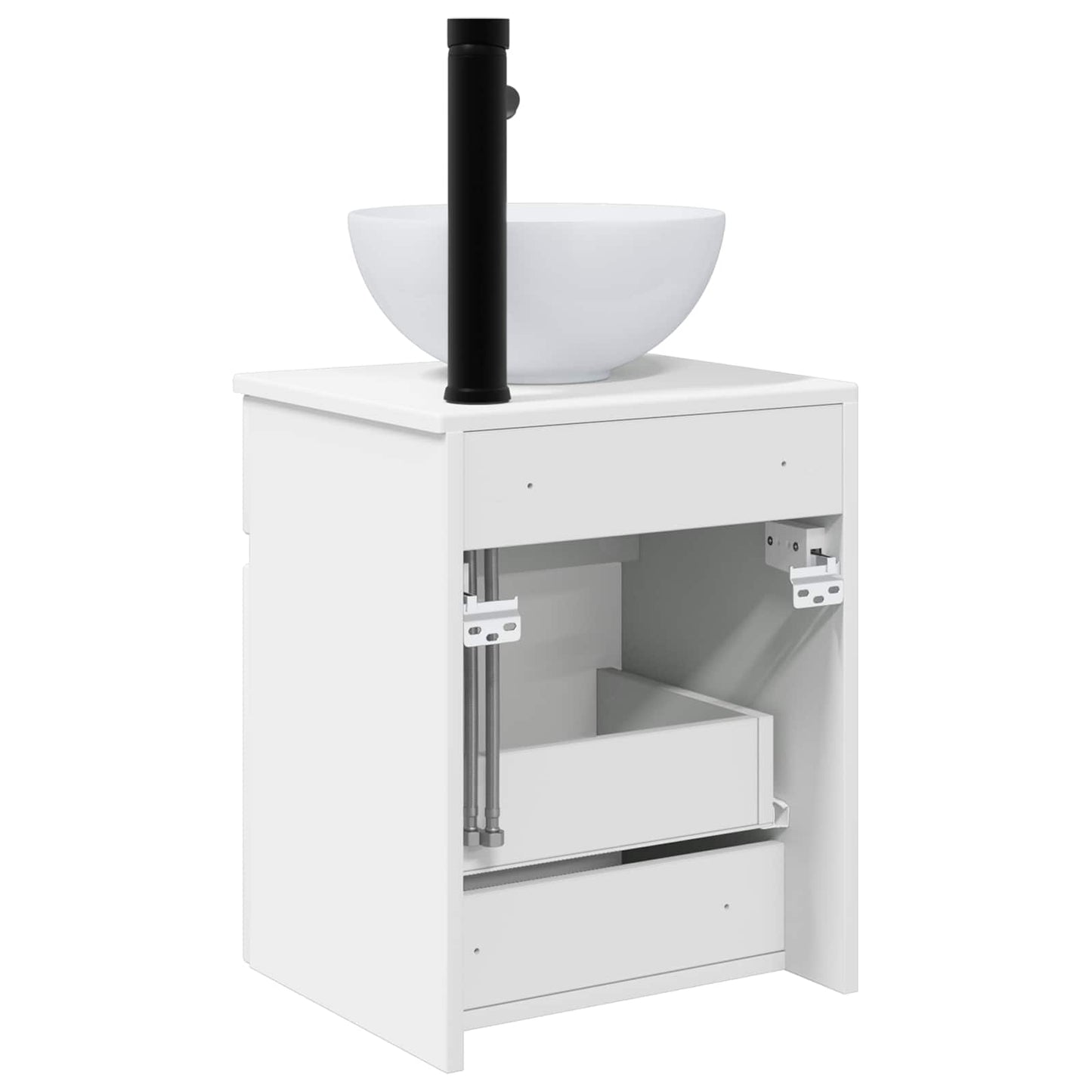 vidaXL Επιτοίχιος νιπτήρας βανίλιας Λευκό 39 x 41 x 64,5 εκ.