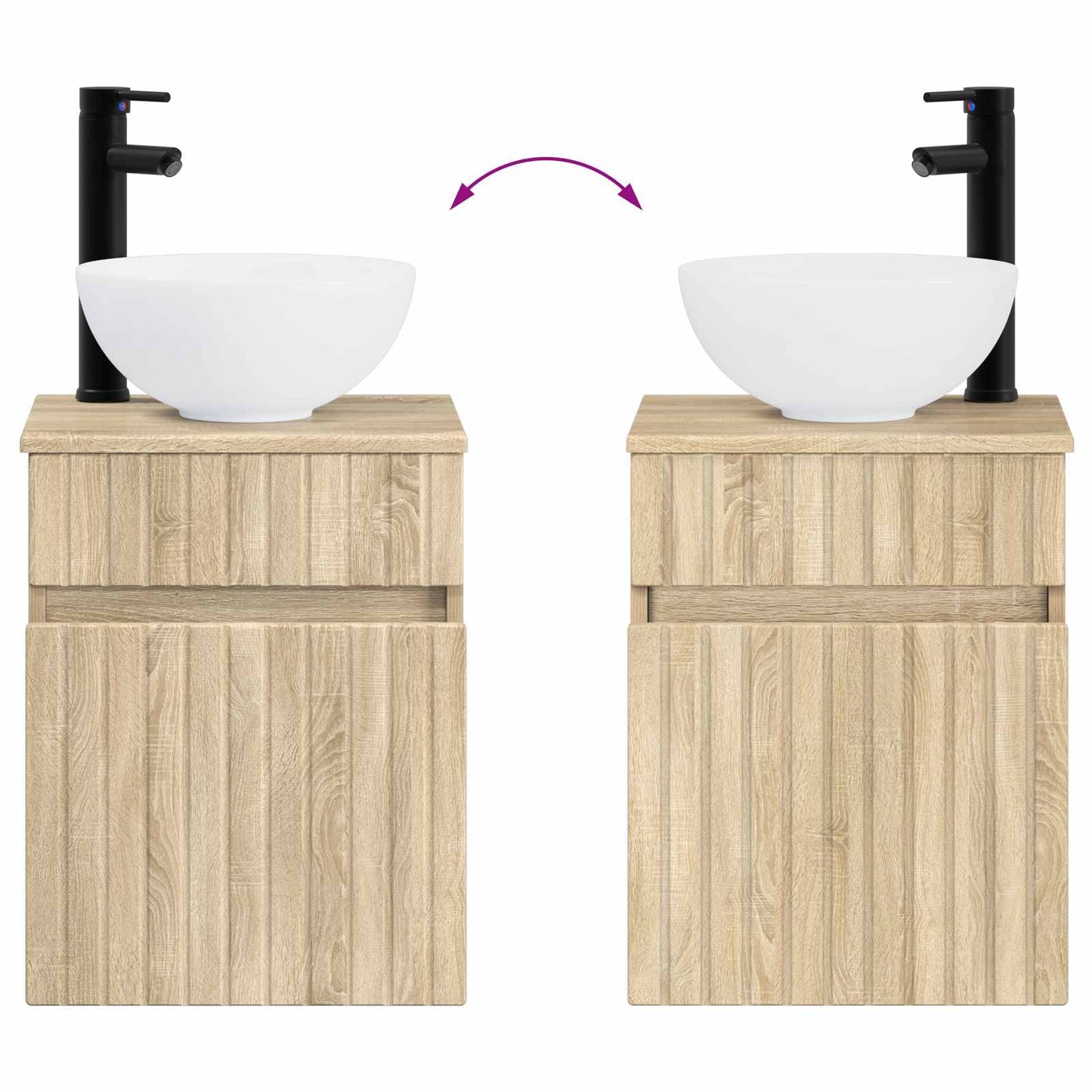 vidaXL Επιτοίχιος νιπτήρας βανίλιας Sonoma Δρυς 39 x 41 x 64,5 εκ.