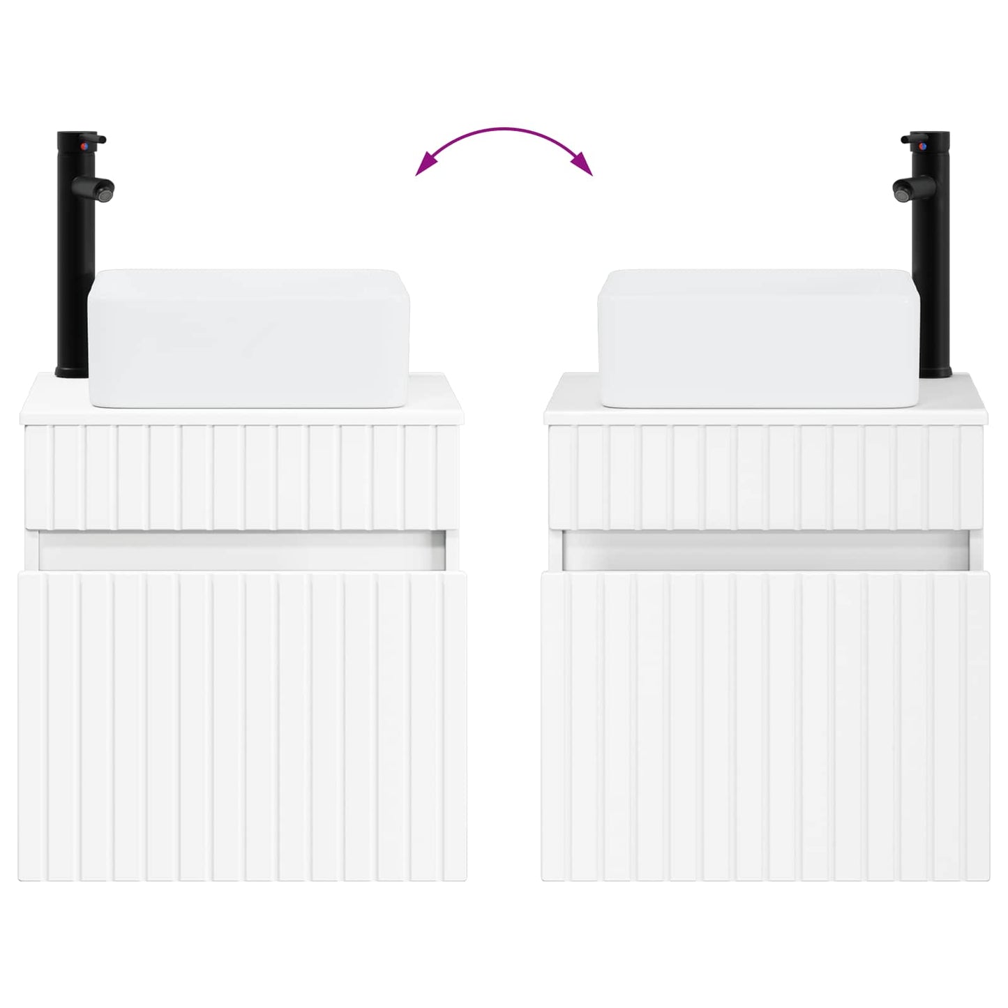vidaXL Επιτοίχιος νιπτήρας βανίλιας Λευκό 49 x 41 x 63 εκ.