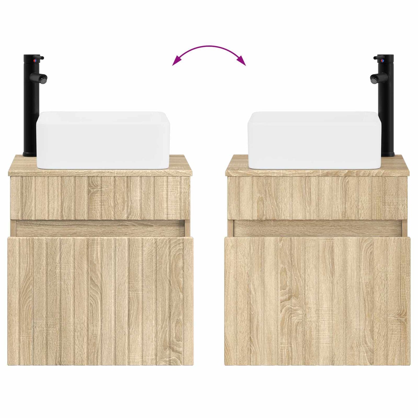 vidaXL Επιτοίχιος νιπτήρας βανίλιας Sonoma Δρυς 49 x 41 x 63 εκ.