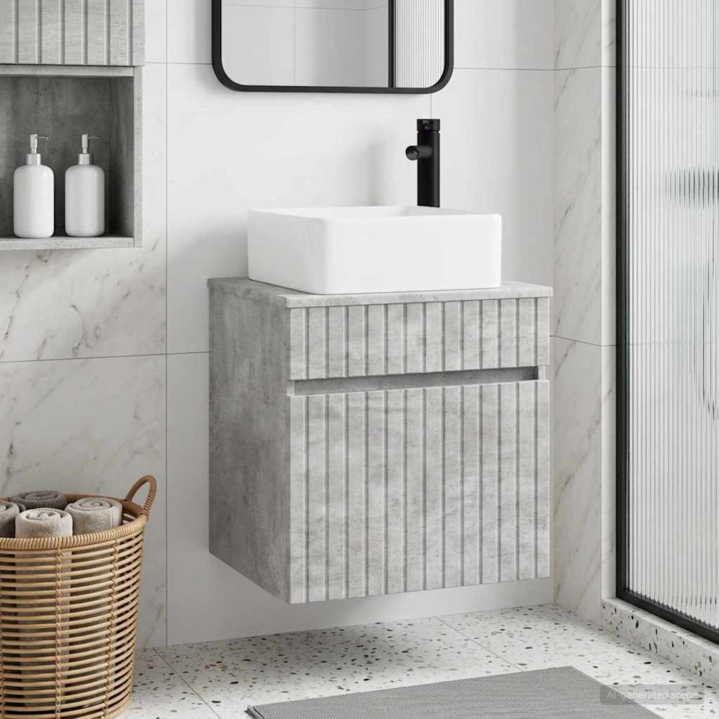 vidaXL Επιτοίχιος νιπτήρας βανίλιας Γκρι Σκυροδέματος 49 x 41 x 63 εκ.