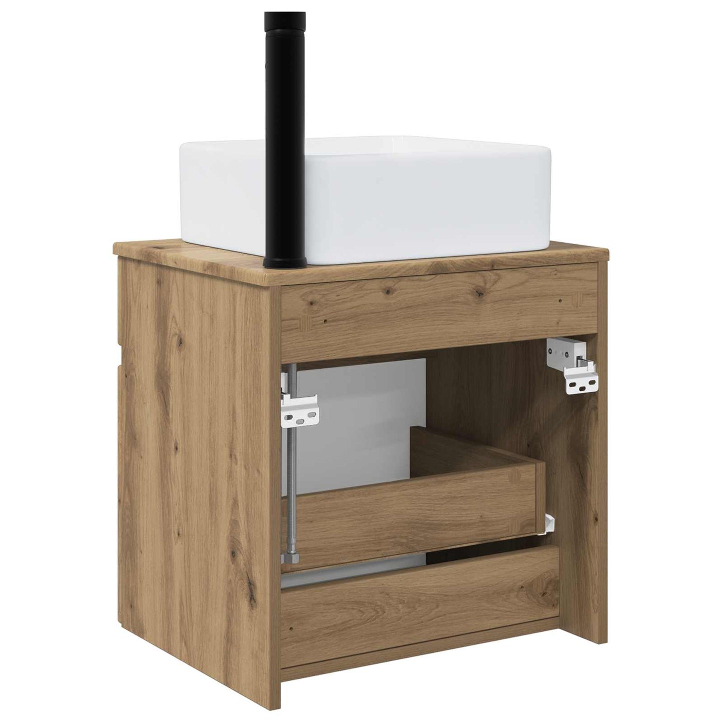 vidaXL Επιτοίχιος νιπτήρας βανίλιας Artisan Δρυς 49 x 41 x 63 εκ.