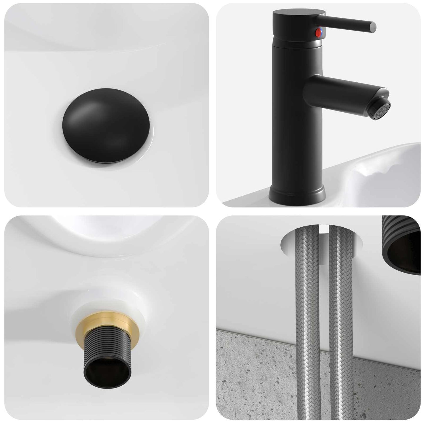 vidaXL Νιπτήρας Τοίχου Γκρι Σκυροδέματος 39 x 41 x 62,5 εκ