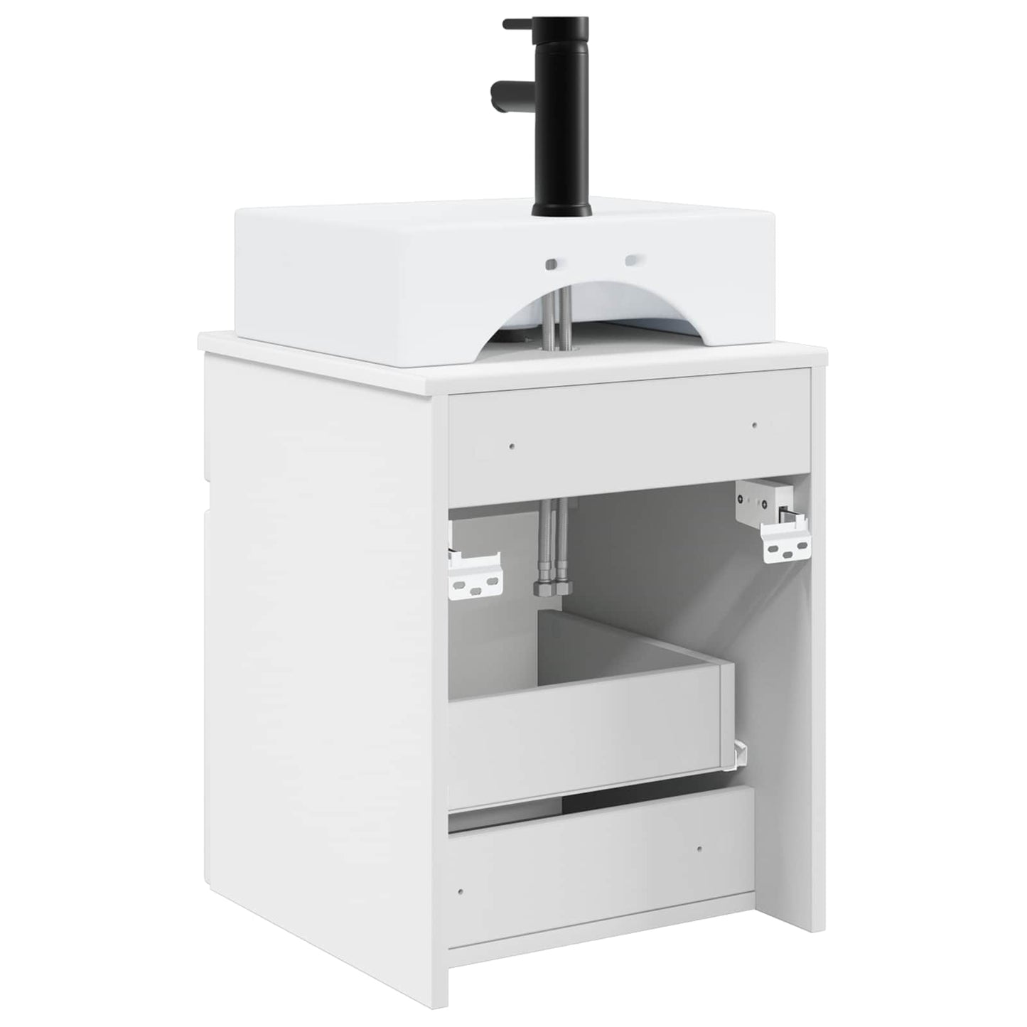 vidaXL Νιπτήρας Τοίχου Γυαλιστερό Λευκό 39 x 41 x 62,5 εκ