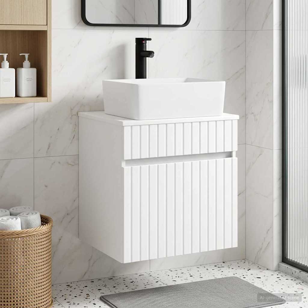 vidaXL Επιτοίχιος νιπτήρας βανίλιας Λευκό 49 x 41 x 63 εκ.
