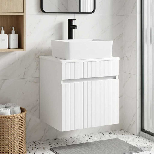 vidaXL Επιτοίχιος νιπτήρας βανίλιας Λευκό 49 x 41 x 63 εκ.
