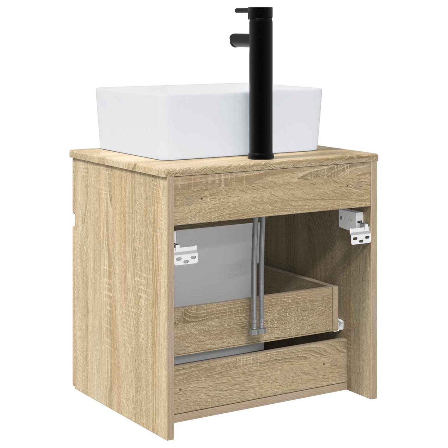 vidaXL Επιτοίχιος νιπτήρας βανίλιας Sonoma Δρυς 49 x 41 x 63 εκ.