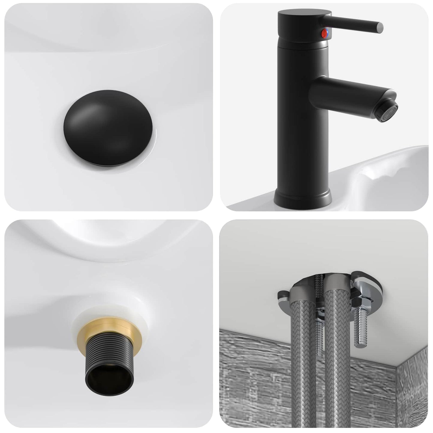 vidaXL Επιτοίχιος νιπτήρας βανίλιας Γκρι Sonoma 49 x 41 x 63 εκ.