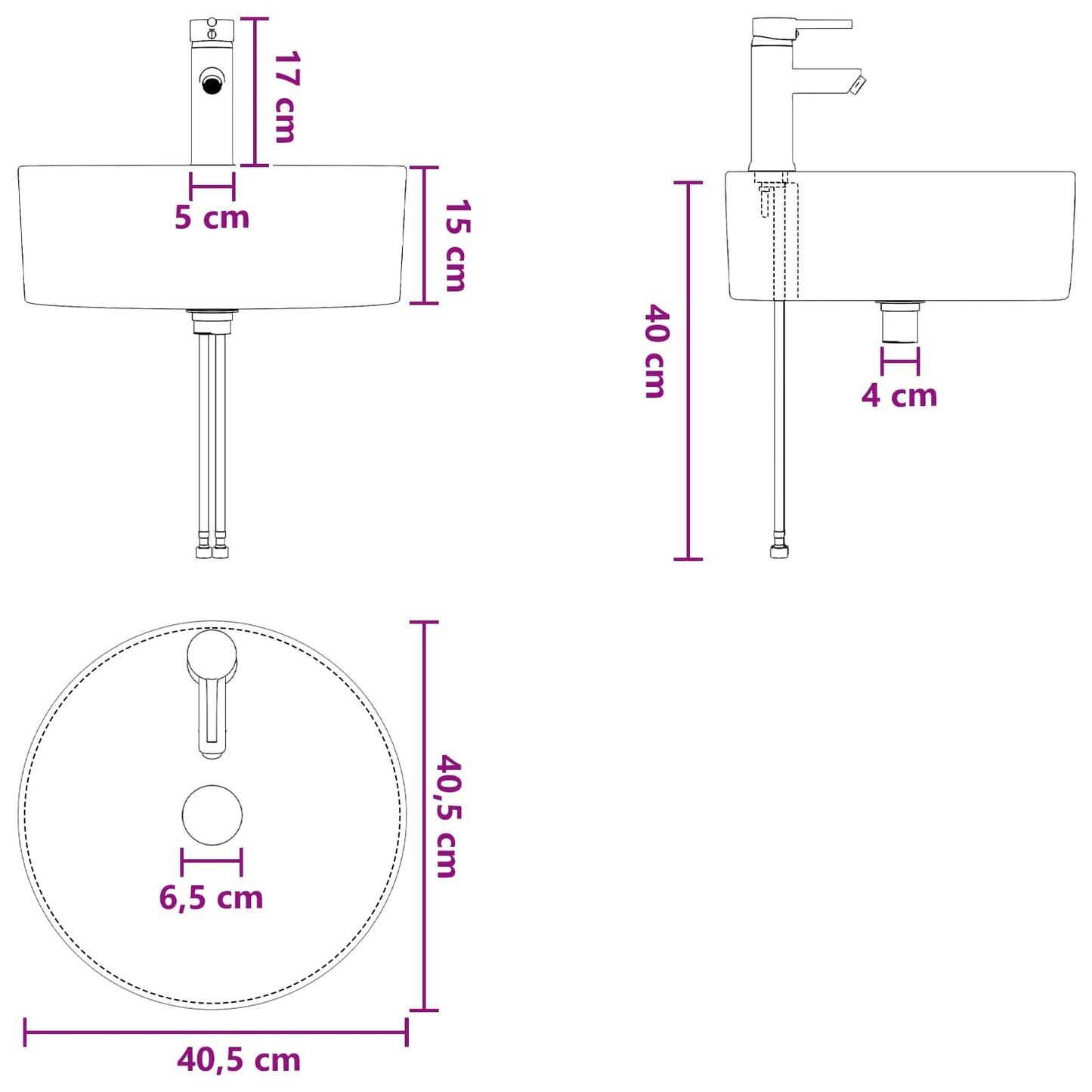 vidaXL Επιτοίχιος νιπτήρας βανίλιας Artisan Δρυς 49 x 44,5 x 65 εκ
