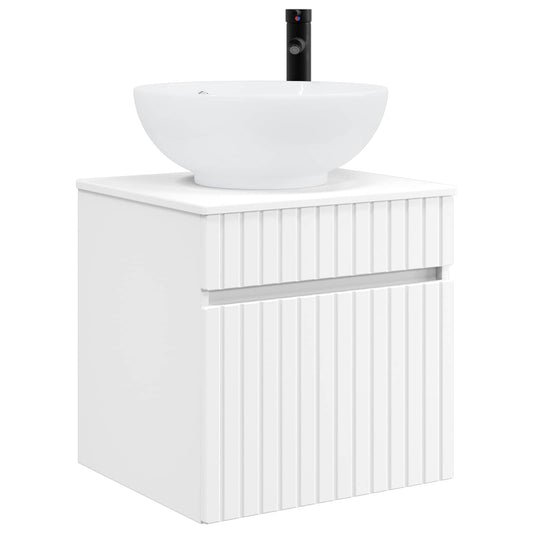 vidaXL Επιτοίχιος νιπτήρας βανίλιας Λευκό 49 x 44,5 x 66,5 εκ