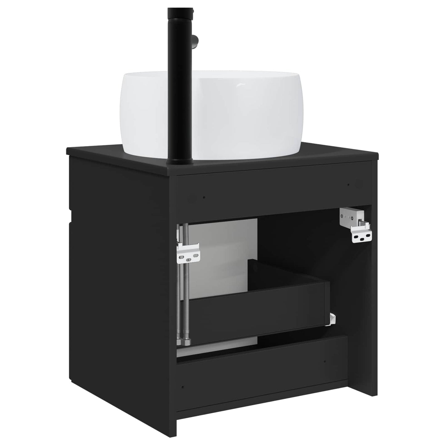 vidaXL Επιτοίχιος νιπτήρας βανίλιας Μαύρο 49 x 44,5 x 66 εκ