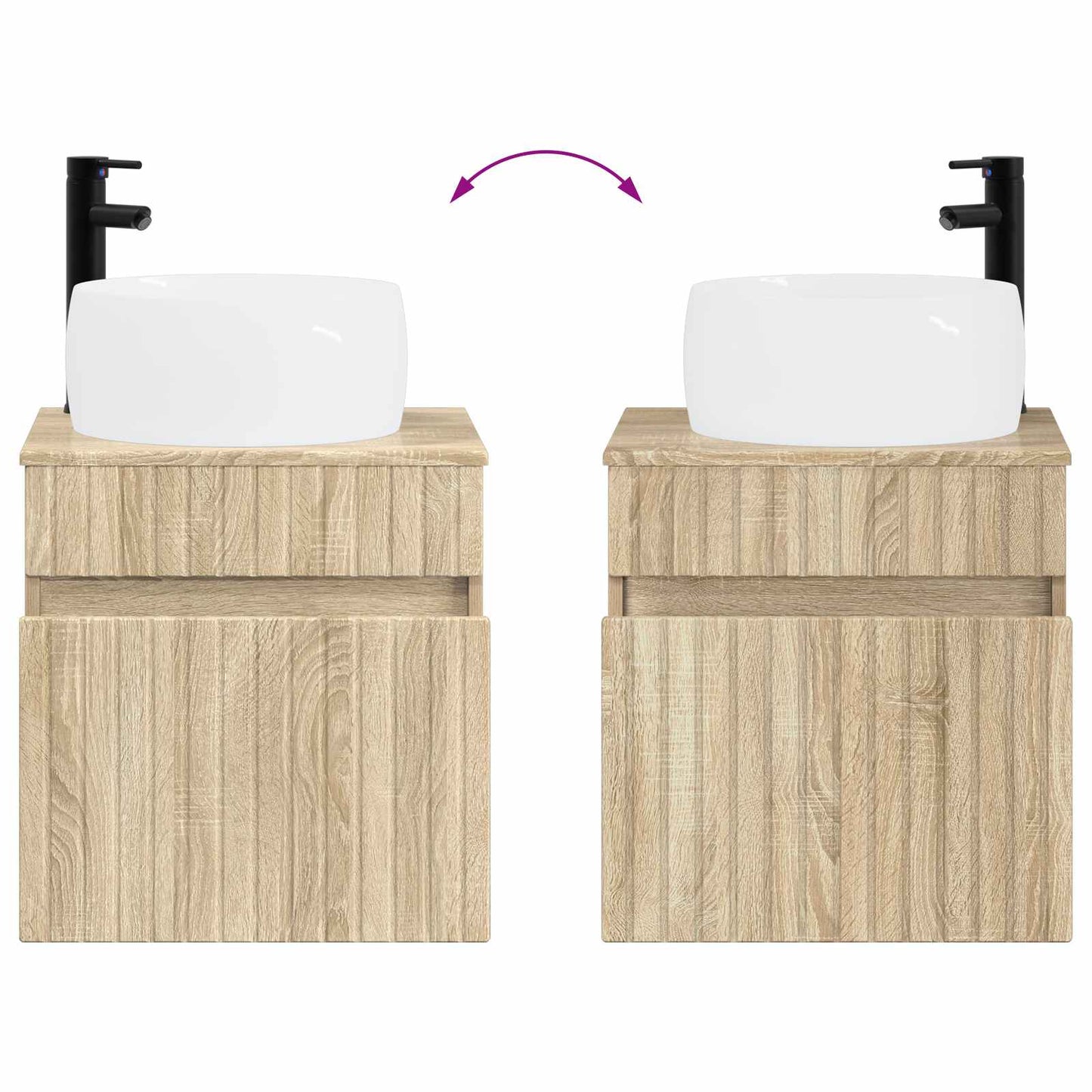 vidaXL Επιτοίχιος νιπτήρας βανίλιας Sonoma Δρυς 49 x 44,5 x 66 εκ