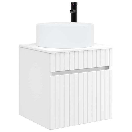 vidaXL Επιτοίχιος νιπτήρας βανίλιας Λευκό 49 x 44,5 x 65,5 εκ