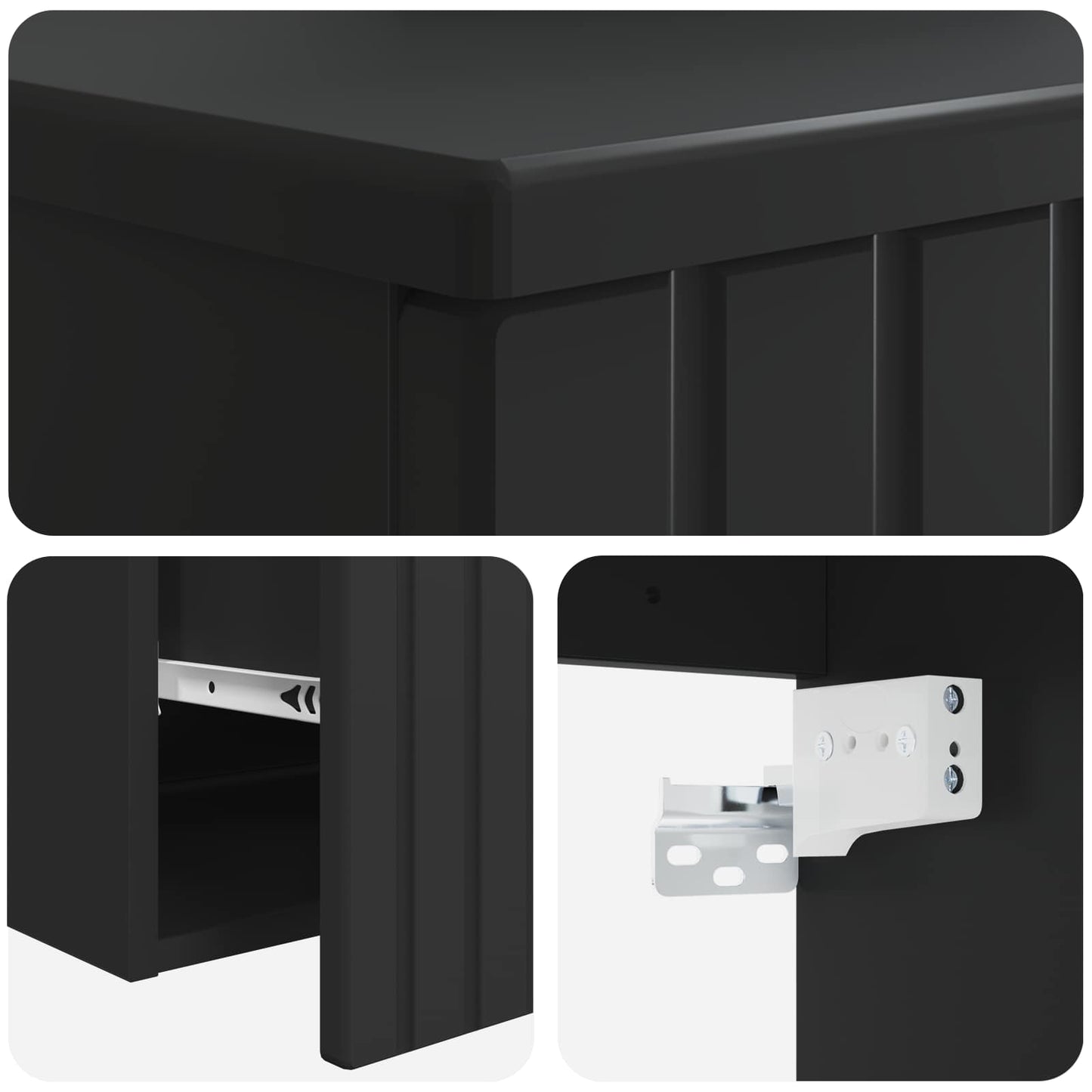 vidaXL Επιτοίχιος νιπτήρας βανίλιας Μαύρο 49 x 44,5 x 65,5 εκ