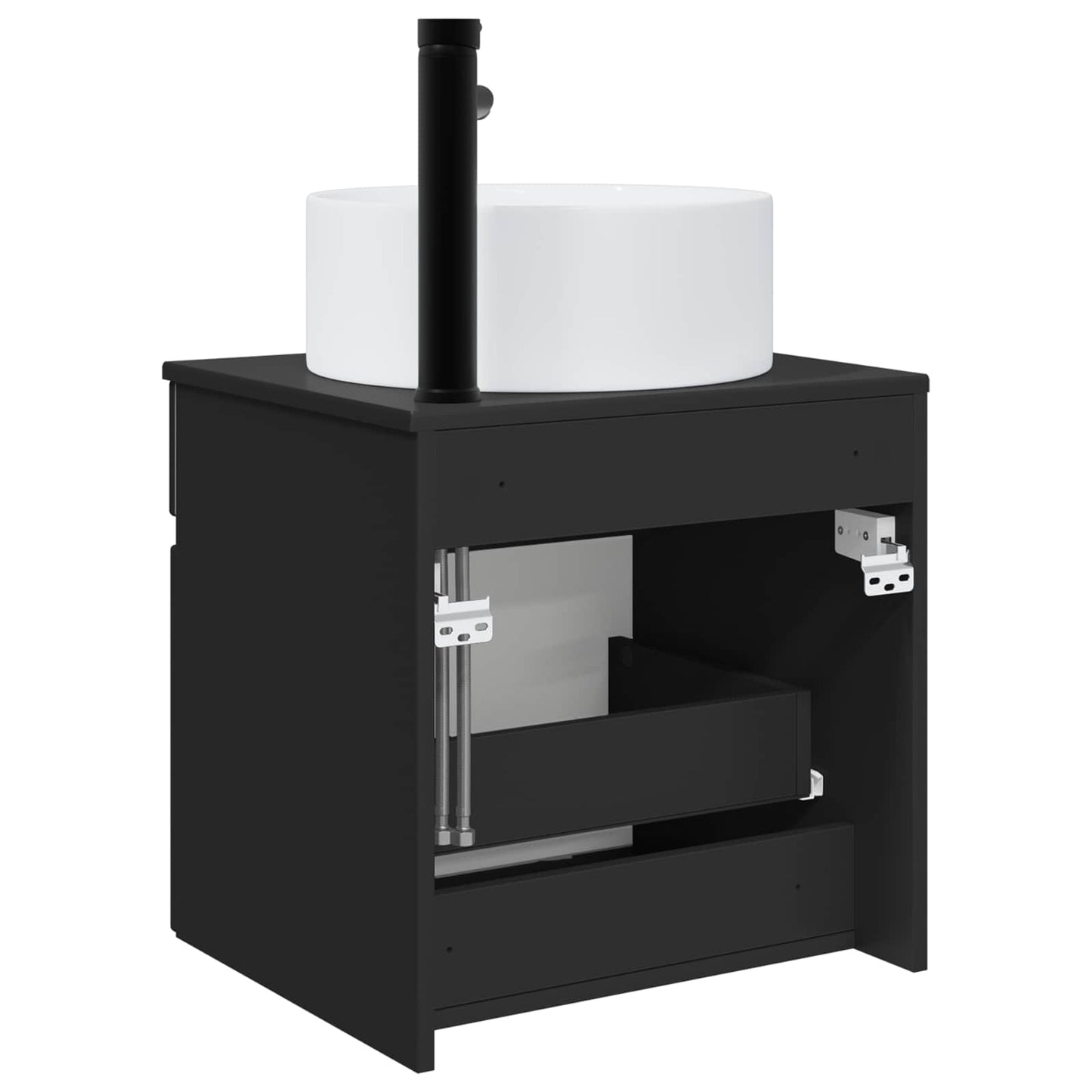 vidaXL Επιτοίχιος νιπτήρας βανίλιας Μαύρο 49 x 44,5 x 65,5 εκ