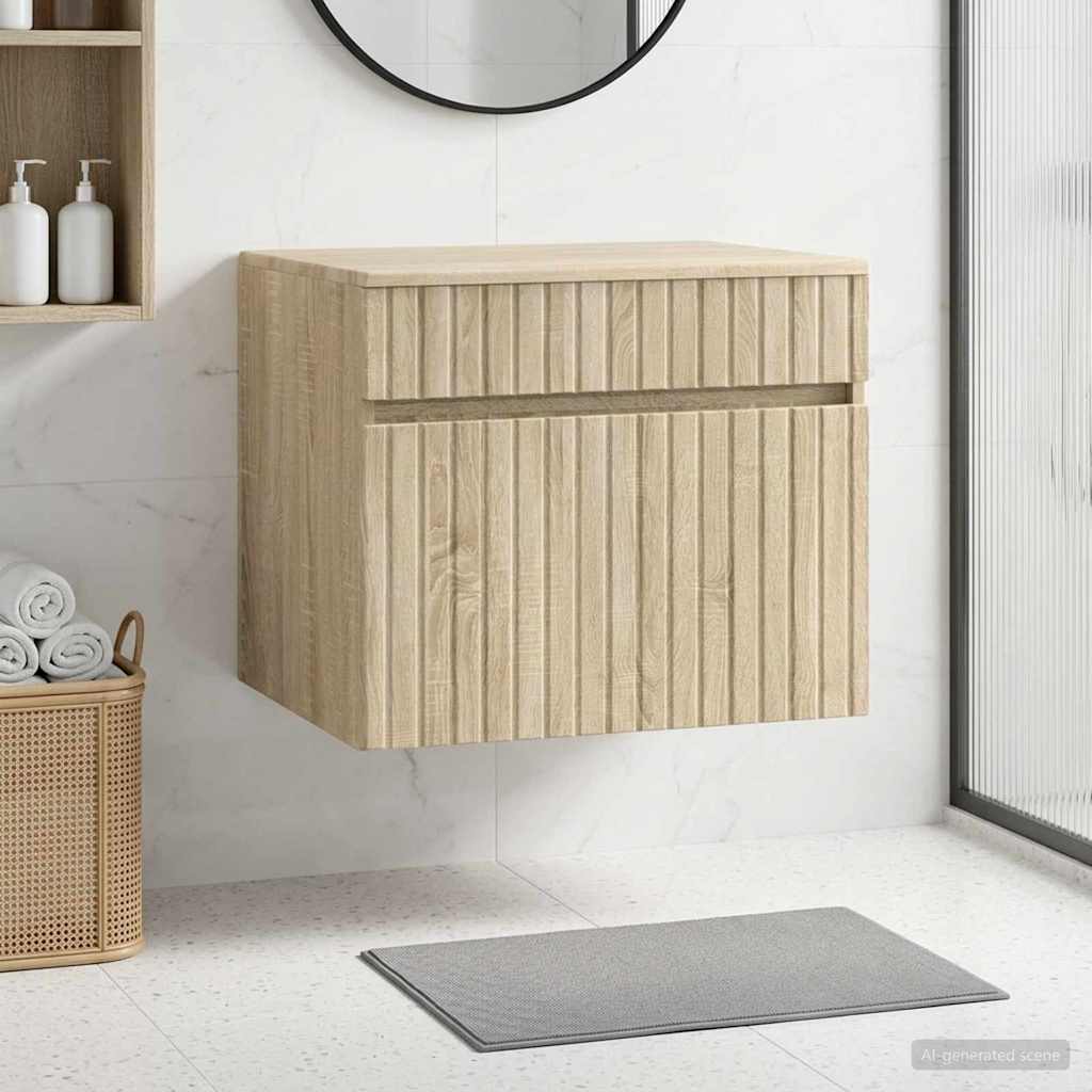 vidaXL Τοίχου Ντουλάπα Μπάνιου Sonoma Δρυς 59 x 44,5 x 50 εκ