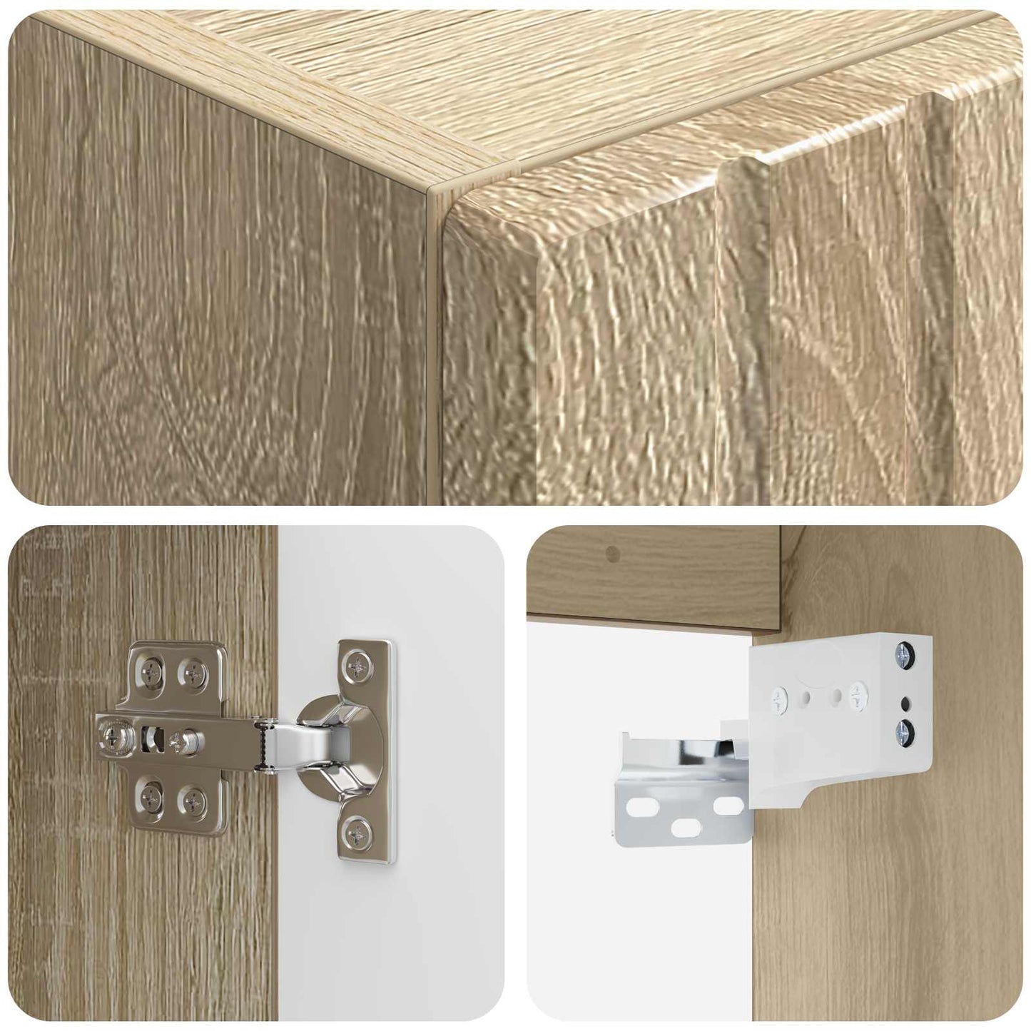 vidaXL Τοίχου Ντουλάπα Μπάνιου Sonoma Δρυς 33 x 34,5 x 160 εκ