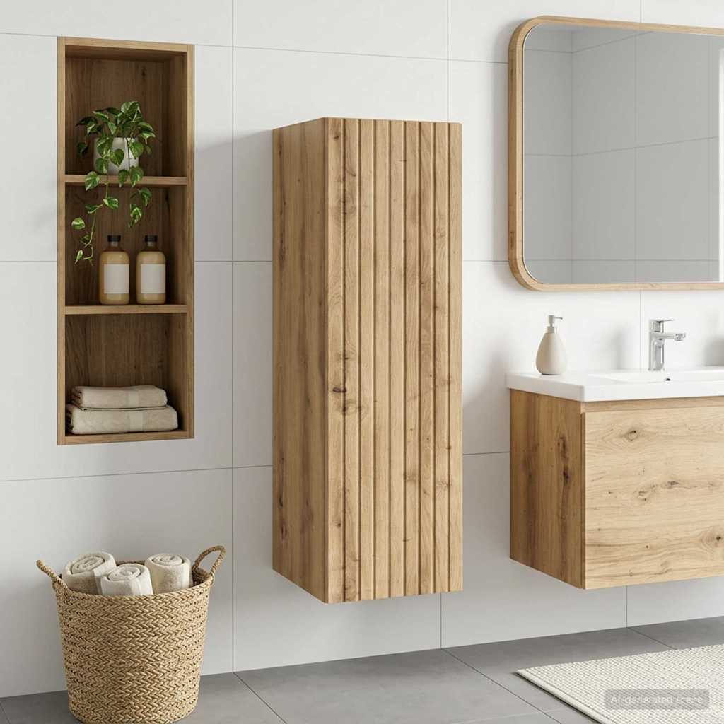 vidaXL Τοίχου Ντουλάπα Μπάνιου Artisan Δρυς 33 x 34,5 x 100 εκ