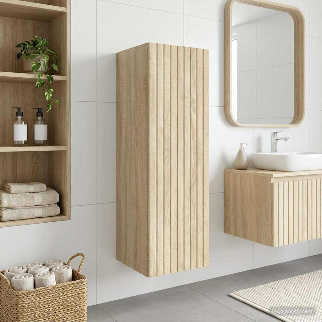 vidaXL Τοίχου Ντουλάπα Μπάνιου Sonoma Δρυς 33 x 34,5 x 60 εκ