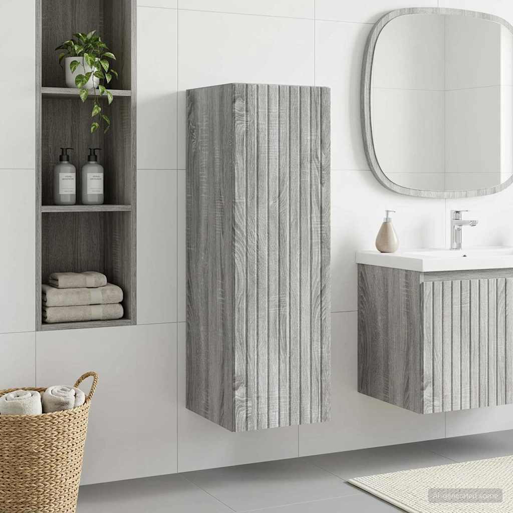 vidaXL Τοίχου Ντουλάπα Μπάνιου Γκρι Sonoma 33 x 34,5 x 60 εκ