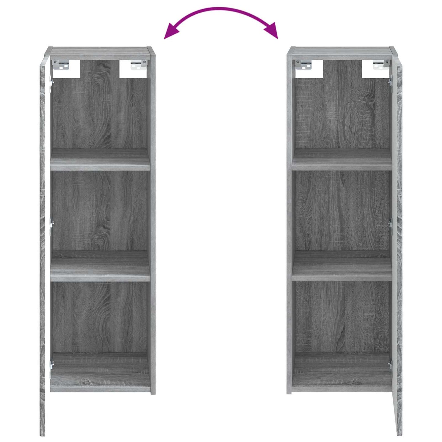 vidaXL Τοίχου Ντουλάπα Μπάνιου Γκρι Sonoma 33 x 34,5 x 60 εκ