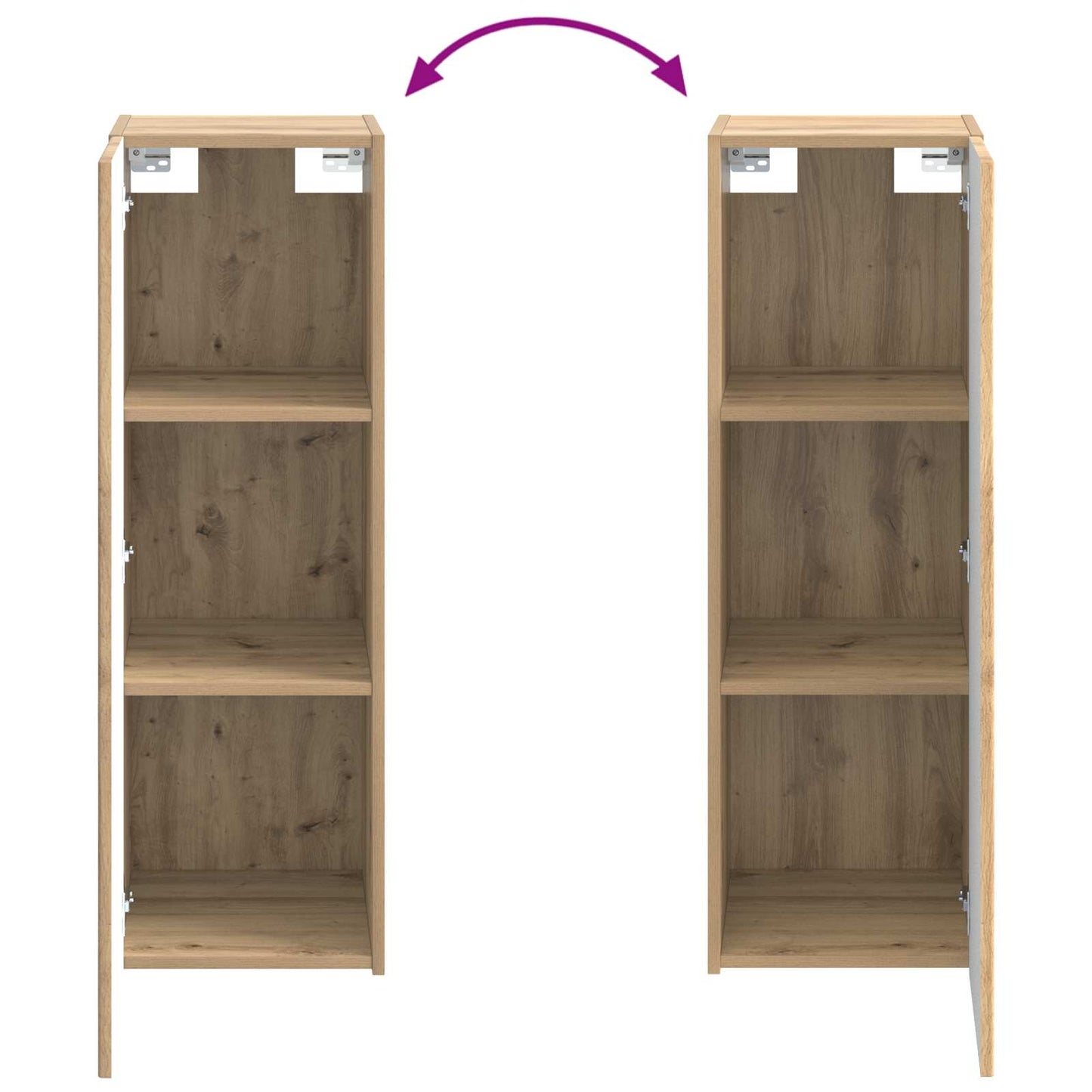 vidaXL Τοίχου Ντουλάπα Μπάνιου Artisan Δρυς 33 x 34,5 x 60 εκ