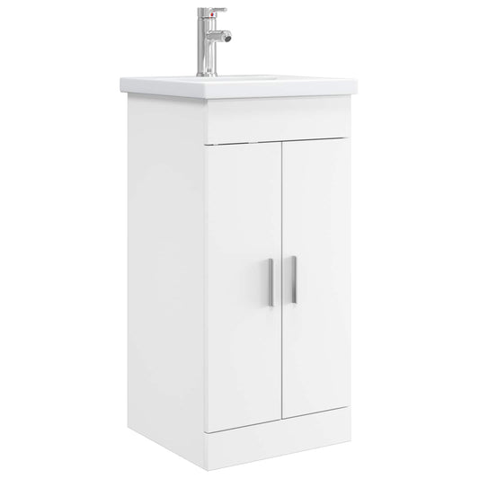 vidaXL Καθρέφτης μπάνιου με νιπτήρα Λευκό 42 x 40 x 84,5 εκ