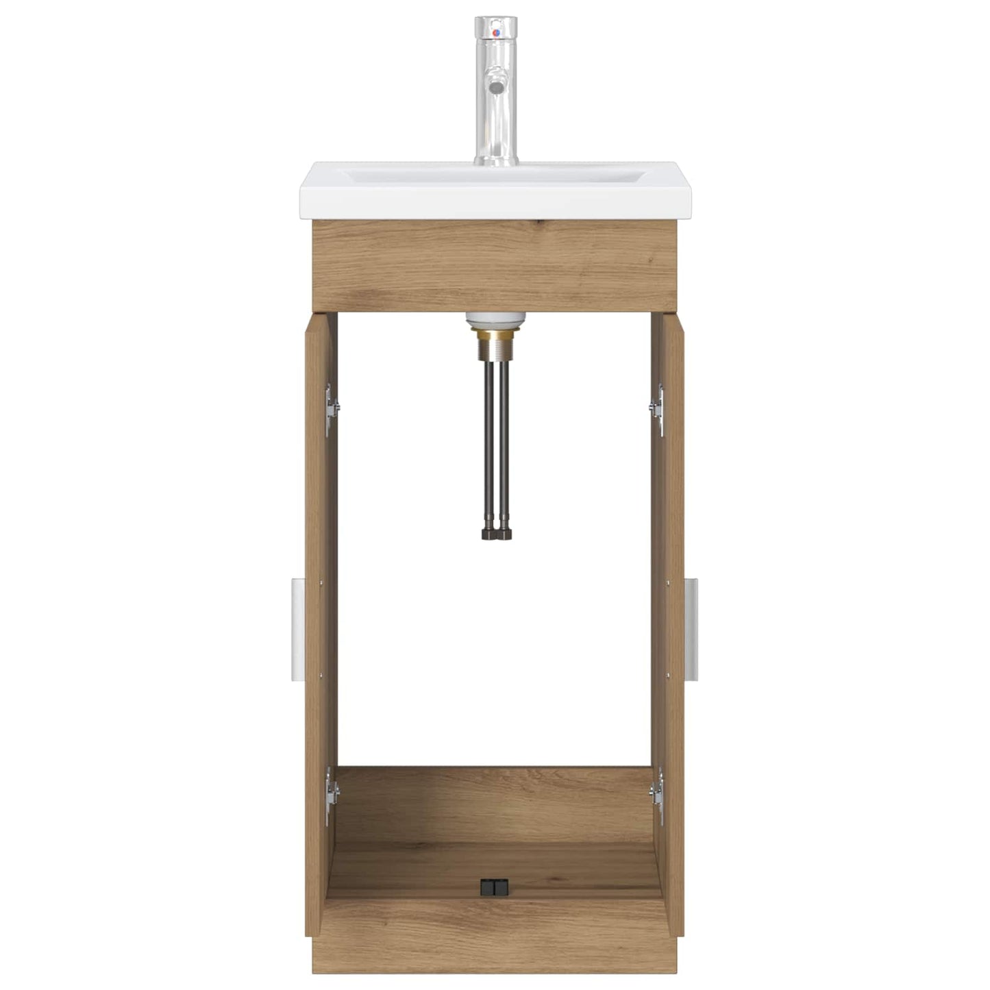 vidaXL Καθρέφτης μπάνιου με νιπτήρα Artisan Δρυς 42 x 40 x 84,5 εκ