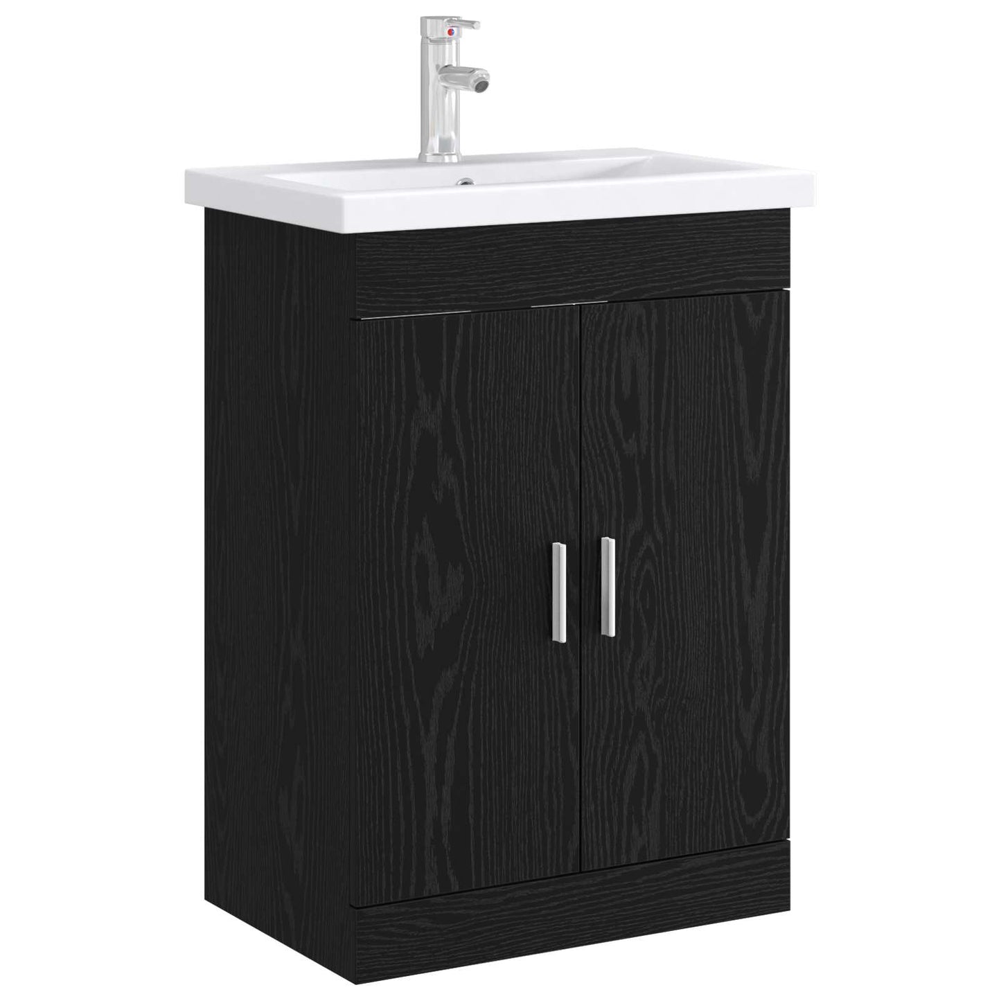 vidaXL Ντουλάπι Κάτω από τον Νιπτήρα Μαύρη Δρυς 56 x 37,5 x 81 εκ