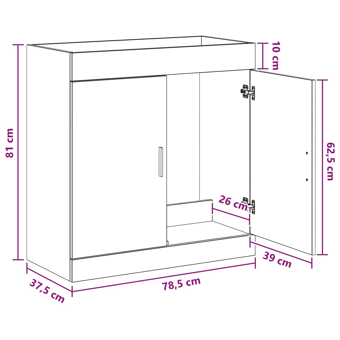 vidaXL Ντουλάπι Κάτω από τον Νιπτήρα Sonoma Δρυς 78,5 x 37,5 x 81 εκ