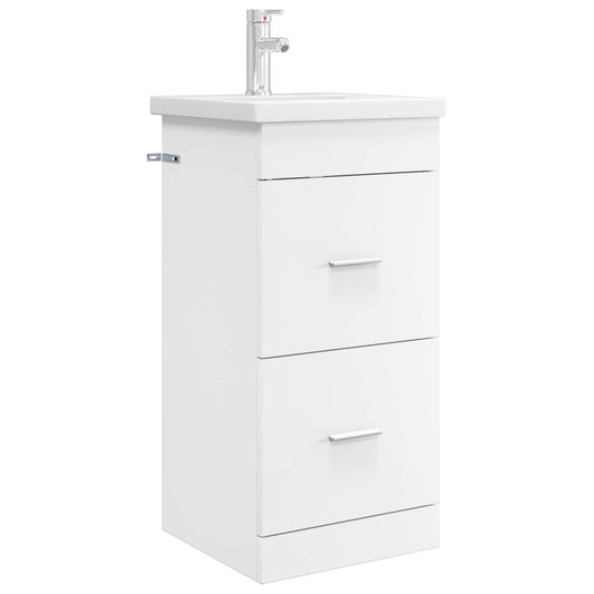 vidaXL Καθρέφτης μπάνιου με νιπτήρα Λευκό 42 x 40 x 84,5 εκ