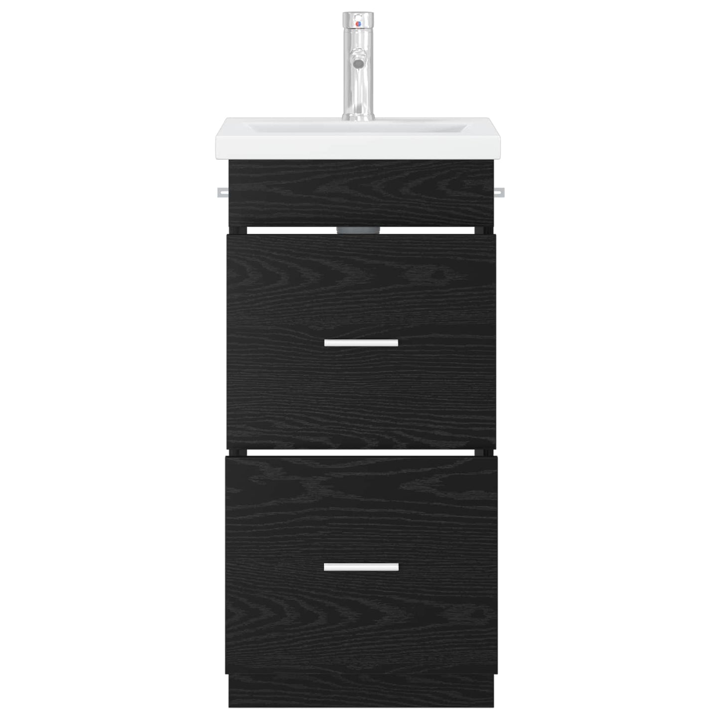 vidaXL Καθρέφτης μπάνιου με νιπτήρα Μαύρη Δρυς 42 x 40 x 84,5 εκ