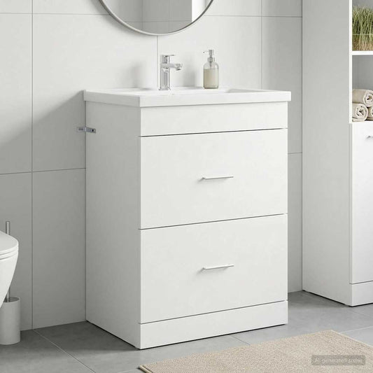 vidaXL Ντουλάπι Κάτω από τον Νιπτήρα Λευκό 56 x 37,5 x 81 εκ