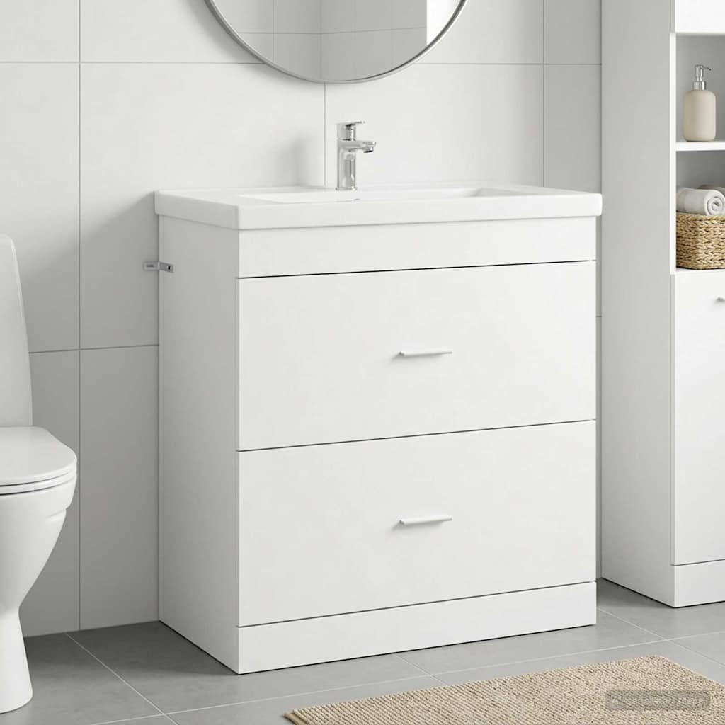 vidaXL Ντουλάπι Κάτω από τον Νιπτήρα Λευκό 78,5 x 37,5 x 81 εκ