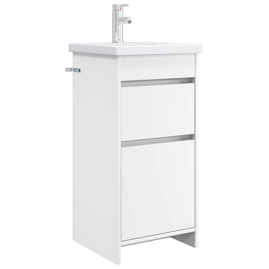 vidaXL Καθρέφτης μπάνιου με νιπτήρα Λευκό 42 x 40 x 84,5 εκ