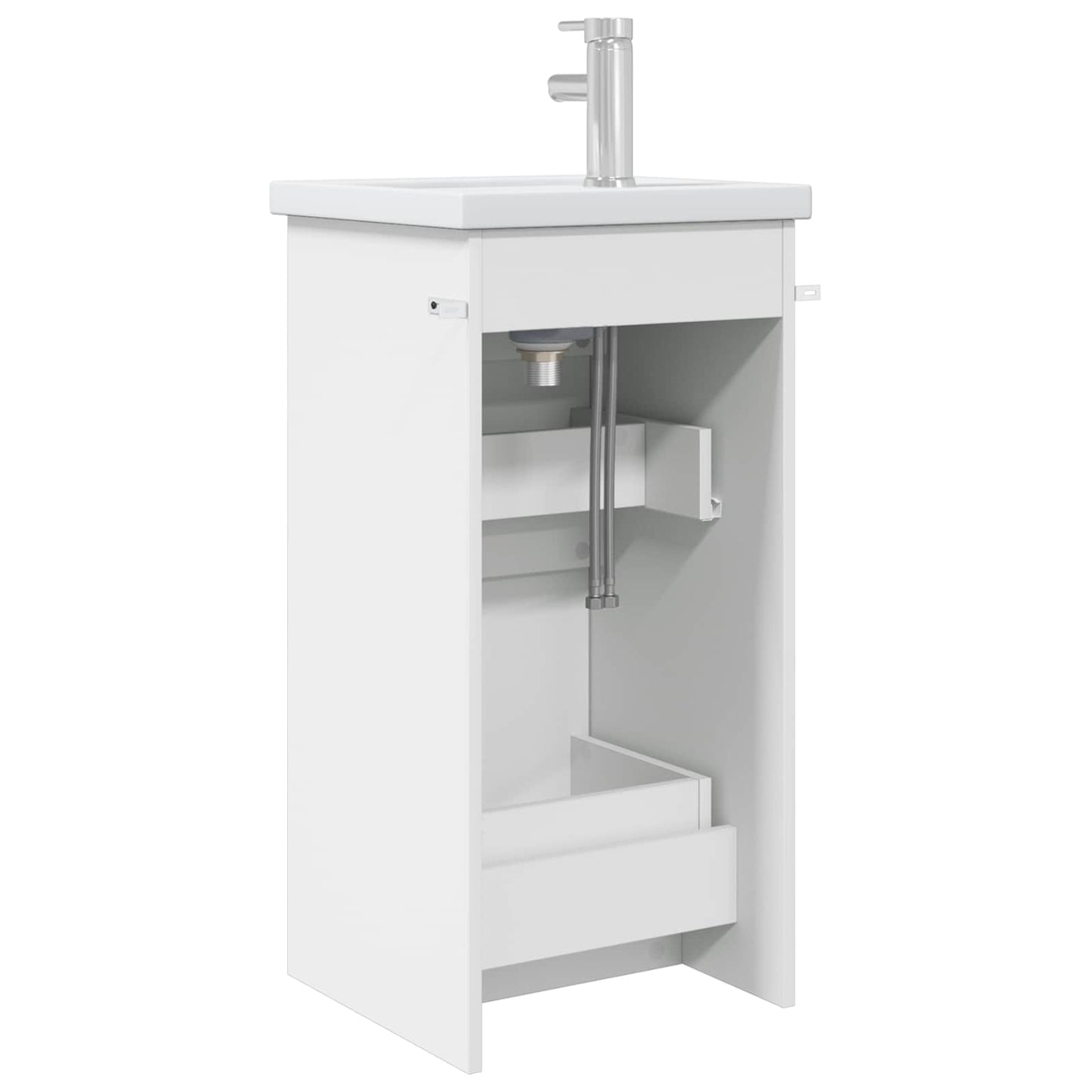 vidaXL Καθρέφτης μπάνιου με νιπτήρα Λευκό 42 x 40 x 84,5 εκ