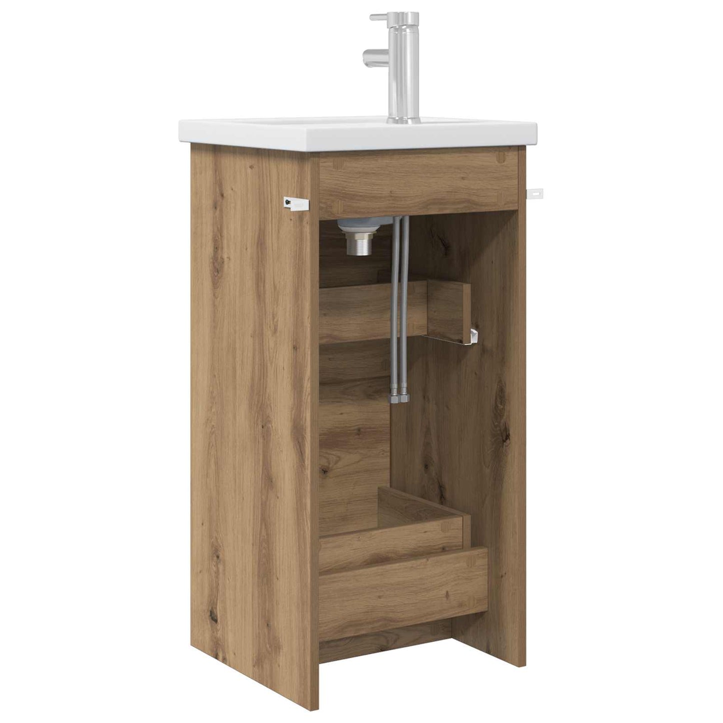 vidaXL Καθρέφτης μπάνιου με νιπτήρα Artisan Δρυς 42 x 40 x 84,5 εκ