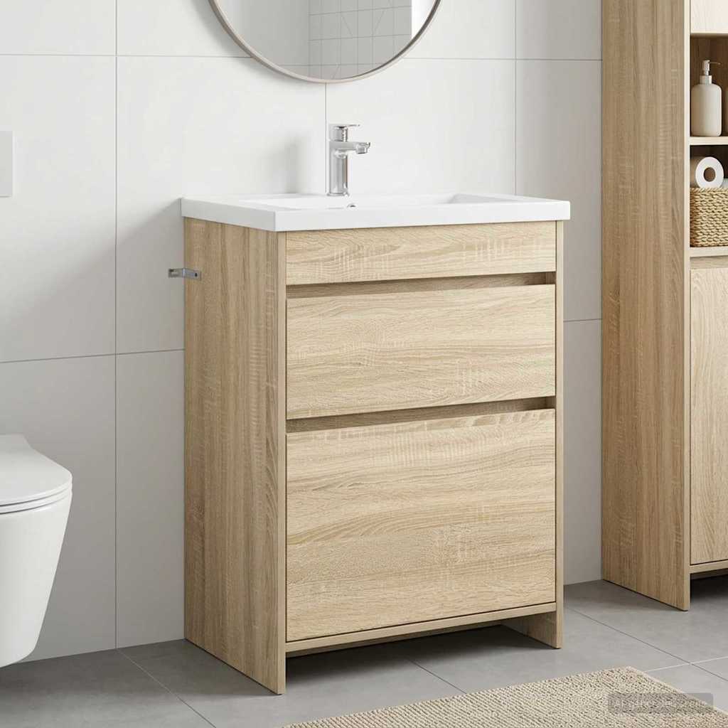 vidaXL Ντουλάπι Κάτω από τον Νιπτήρα Sonoma Δρυς 56 x 37,5 x 81 εκ