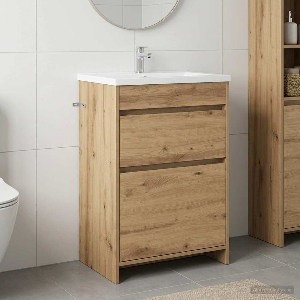 vidaXL Ντουλάπι Κάτω από τον Νιπτήρα Artisan Δρυς 56 x 37,5 x 81 εκ