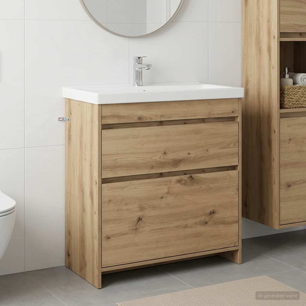 vidaXL Ντουλάπι Κάτω από τον Νιπτήρα Artisan Δρυς 78,5 x 37,5 x 81 εκ