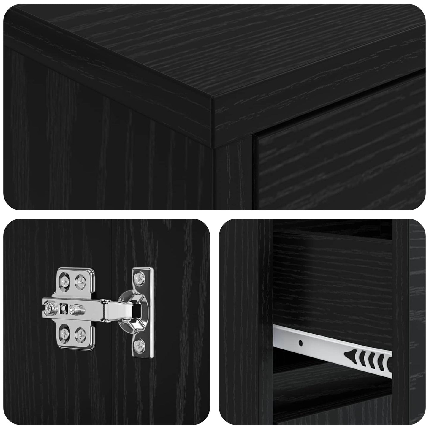 vidaXL Ντουλάπι Μπάνιου Μαύρη Δρυς 35 x 36,5 x 85 εκ.