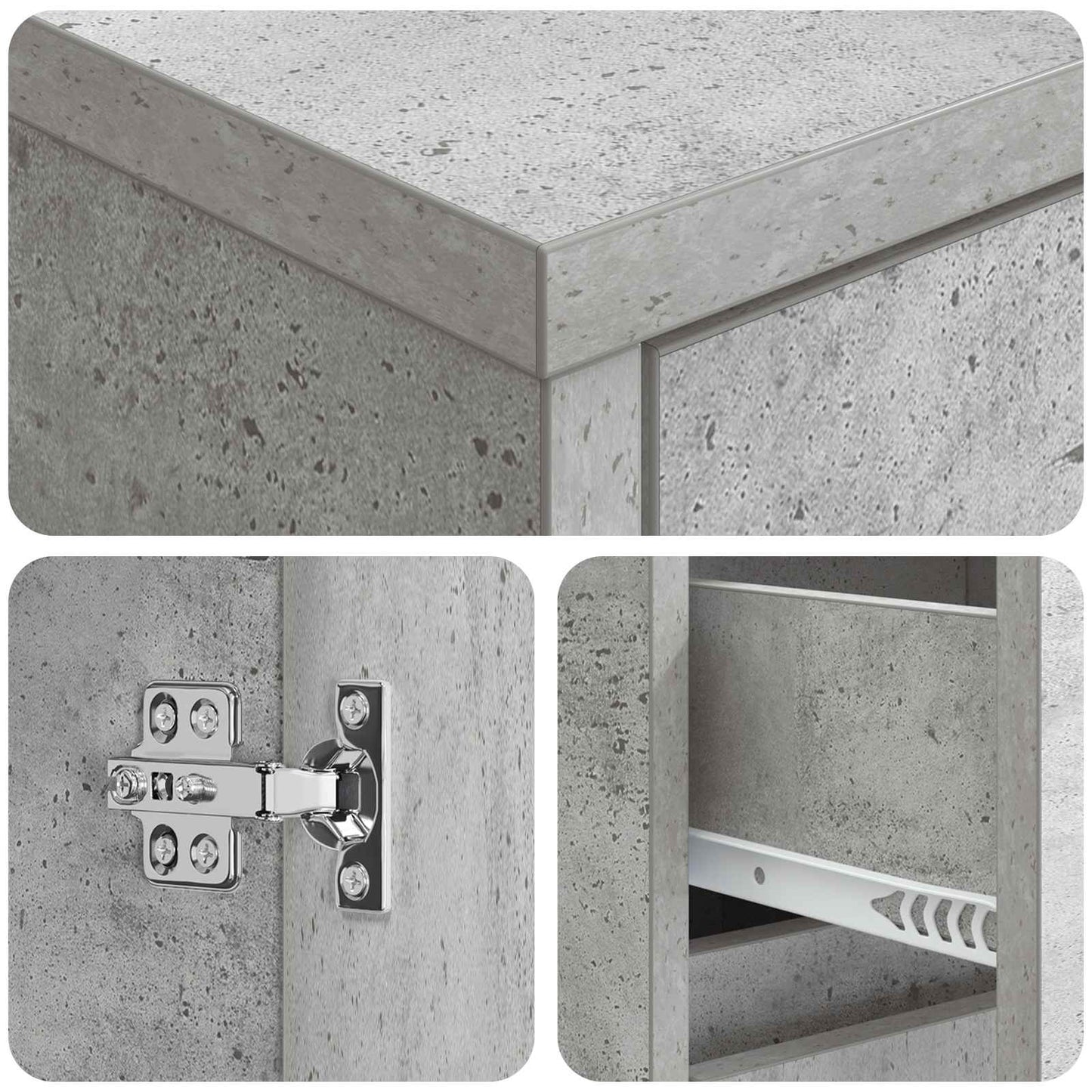 vidaXL Ντουλάπι Μπάνιου Γκρι Σκυροδέματος 30 x 33 x 190 εκ.