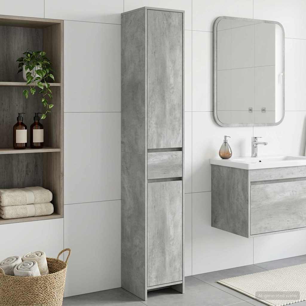 vidaXL Ντουλάπι Μπάνιου Γκρι Σκυροδέματος 30 x 33 x 190 εκ.