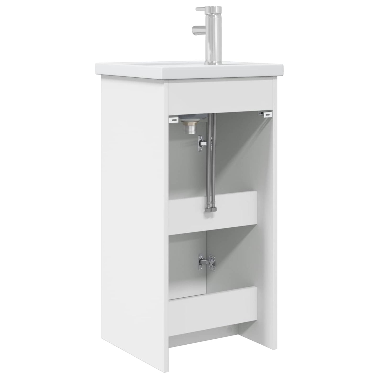 vidaXL Καθρέφτης μπάνιου με νιπτήρα Λευκό 42 x 40 x 84,5 εκ