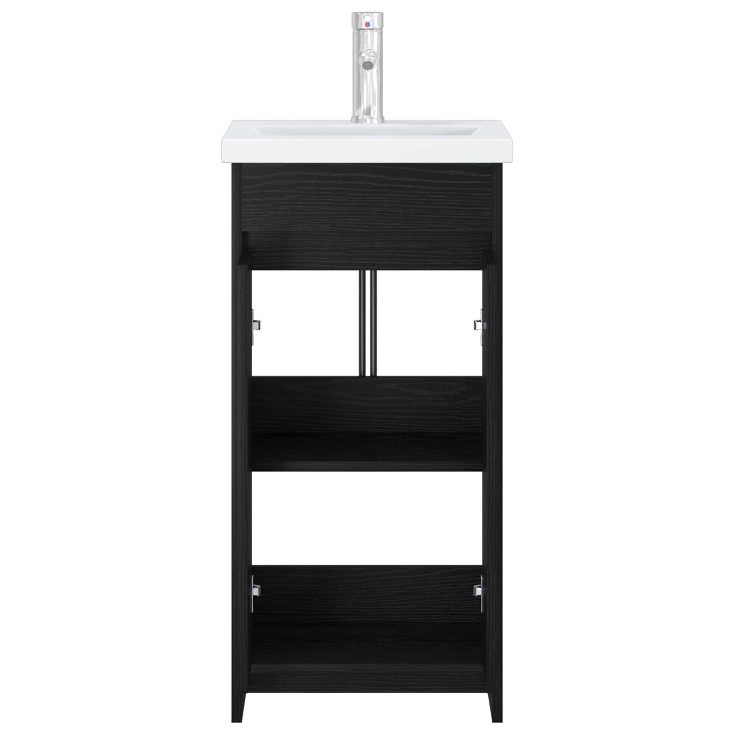 vidaXL Καθρέφτης μπάνιου με νιπτήρα Μαύρη Δρυς 42 x 40 x 84,5 εκ