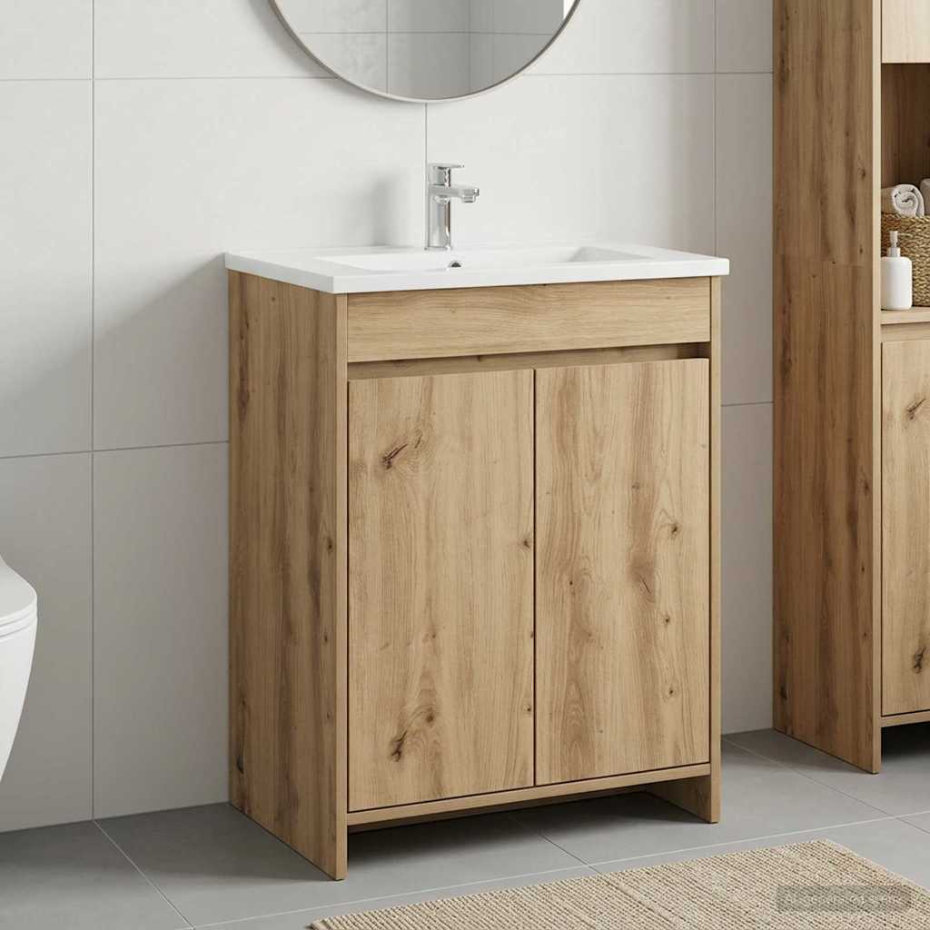vidaXL Ντουλάπι Κάτω από τον Νιπτήρα Artisan Δρυς 56 x 37,5 x 81 εκ