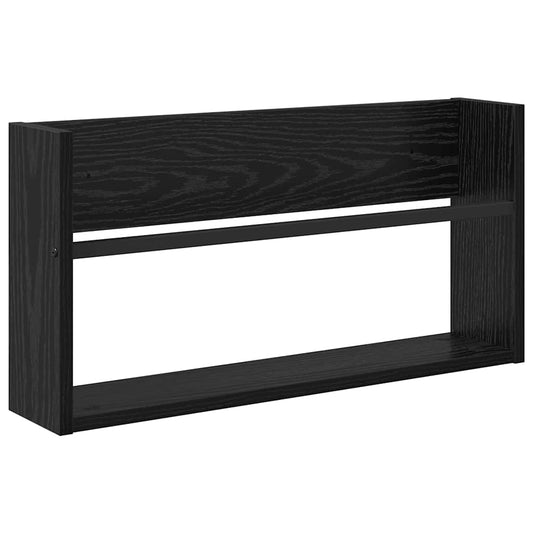 vidaXL Ράφι Περιοδικών Μαύρη Οξυά 60 x 12 x 30 εκ Επεξεργασμένο ξύλο