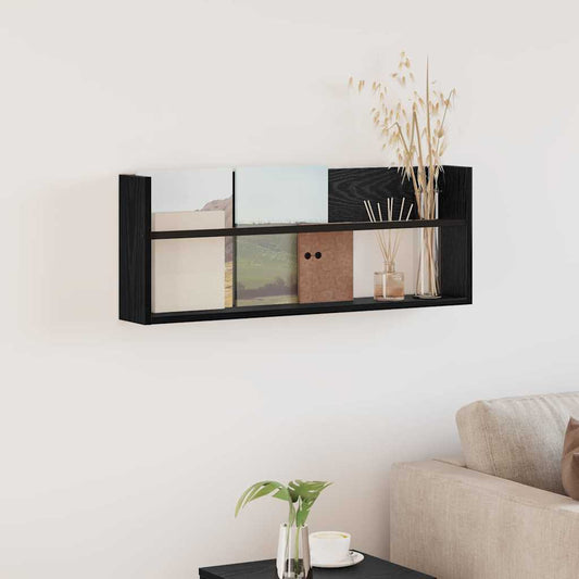vidaXL Ράφι Περιοδικών Μαύρη Οξυά 80 x 12 x 30 εκ Επεξεργασμένο ξύλο