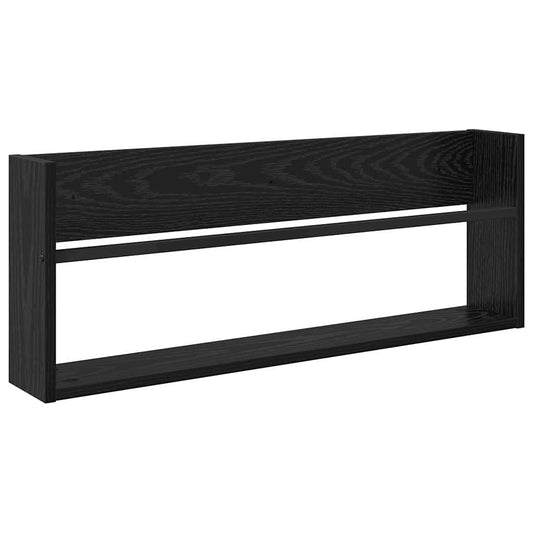vidaXL Ράφι Περιοδικών Μαύρη Οξυά 80 x 12 x 30 εκ Επεξεργασμένο ξύλο